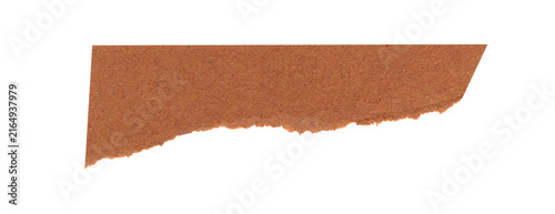 Torn brown kraft paper banner with rough uneven edge for design
