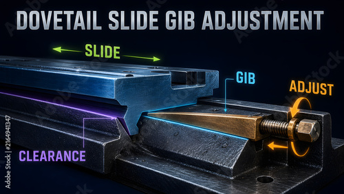 Dovetail Slide Gib Adjustment Infographic