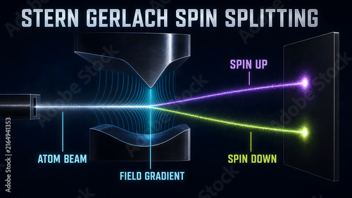 Stern Gerlach Spin Splitting Infographic