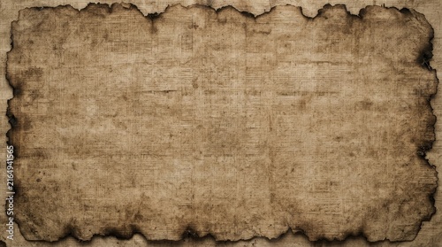 Plakat Aged paper texture with burnt edges as a background