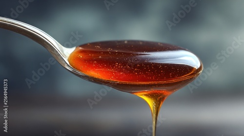 Honey dripping from a spoon