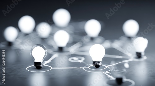 Illuminated light bulbs interconnected