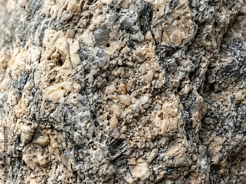 Natural granite stone surface with crystalline texture background formation material structure