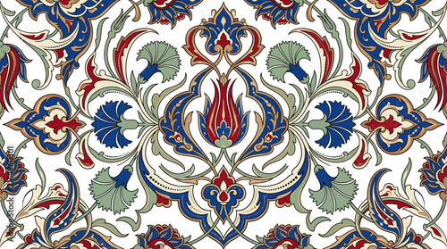 Obraz na plátne Intricate Floral Pattern Isolated