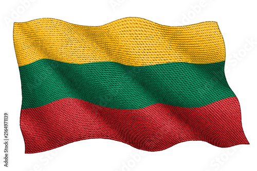 Lithuanian Flag Vintage Engraving