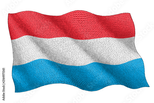 Luxembourg Flag Vintage Engraving