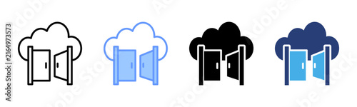 Gateway icon set multiple style collection