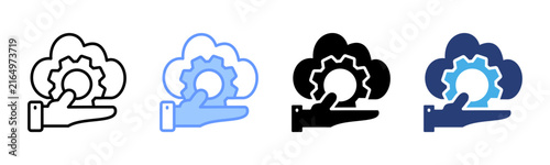 Saas icon set multiple style collection