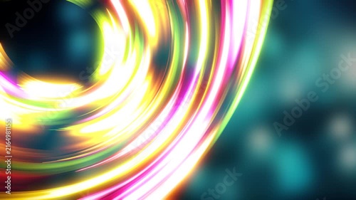 3D Render A mesmerizing, abstract video clip unfolds in a dynamic, swirling vortex of radiant light. The scene is dominated by a luminous