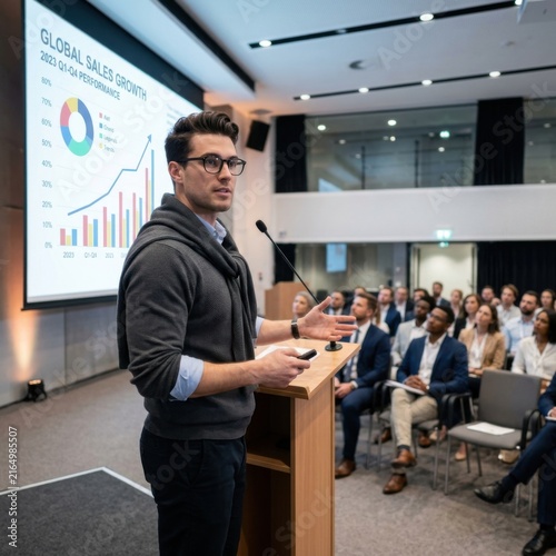 Dynamic Business Presentation Showing Global Sales Growth And Success