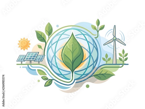 Eco Friendly Sustainability and Clean Energy Concept Vector