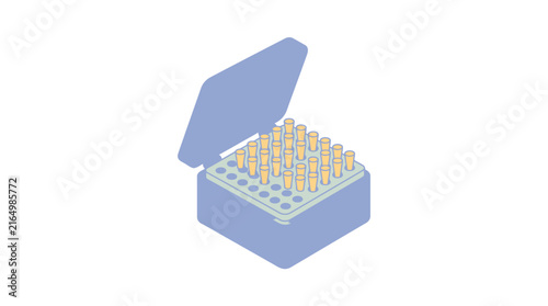 Isometric Laboratory Test Tube Rack Vector