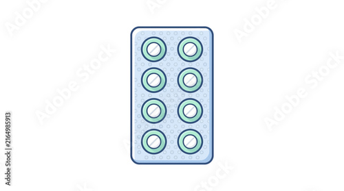 Blister Pack of Pills Vector Illustration
