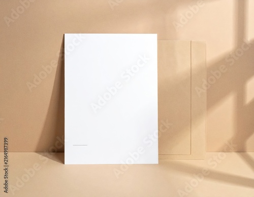 Blank Letterhead Paper Mockup on Minimal Desk