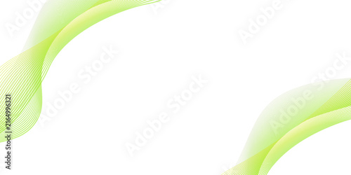 Abstract Background, Transparent Waved Lines. Green Smoke Wave. Gradient Flowing Wavy Lines. Vector illustration.