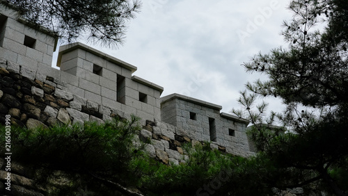 Scenic Dulle-gil trail along the ancient Hanyangdoseong (Seoul City Wall) surrounded by forest in Seoul, South Korea