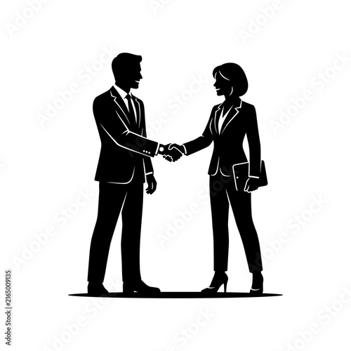 Professional Business People Shaking Hands in a Formal Agreement.