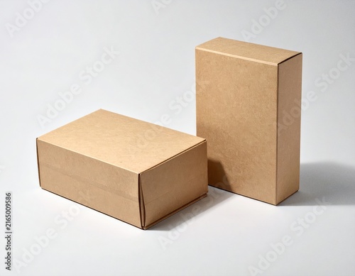 Blank Kraft Paper Packaging Box Mockup with Natural Shadows