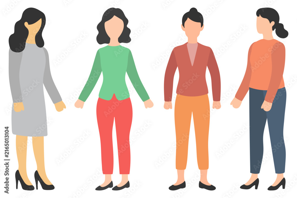 Obraz premium Group of Diverse Women Wearing Fashionable Business Clothing Illustration
