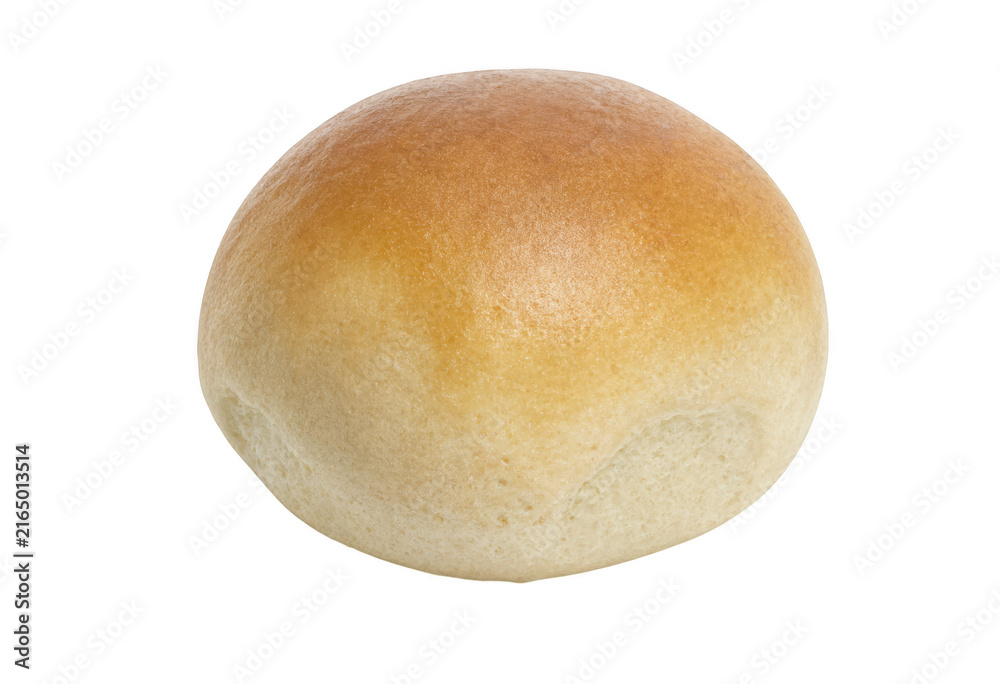 Fototapeta premium Soft round baked bread roll with golden crust on transparent background transparent background