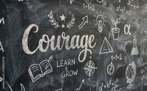 Courage tableau noir ecole motivation education reussite etude apprentissage