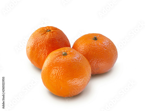 Ripe Mandarin Oranges with Soft Contact Shadows. File with Clipping Path.