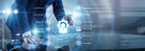 Fotografía Advisor point of Management Consulting corporate strategy and digital scaling concept optimizing essential business workflows strategically