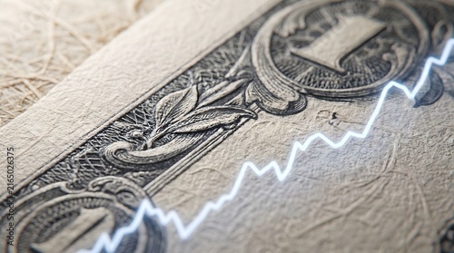 Digital trend on us dollar currency showing global economy