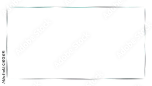 Fotografie Minimalist hand-drawn border, simple black charcoal frame on white background, r