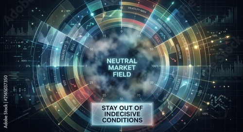 Financial Market Analysis Radial Diagram with Neutral Field and Trading Indicators