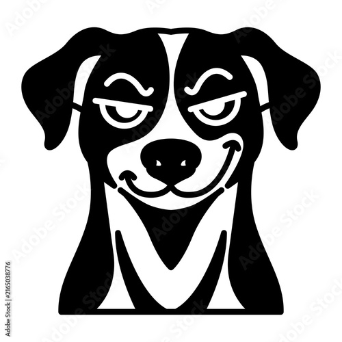 Картината върху платно Illustration of a dog's face with a haughty expression.