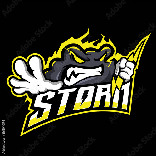 Dynamic Storm and Lightning Mascot Logo for Gaming or Sports