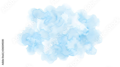 Cloud shape with light blue watercolor texture on paper