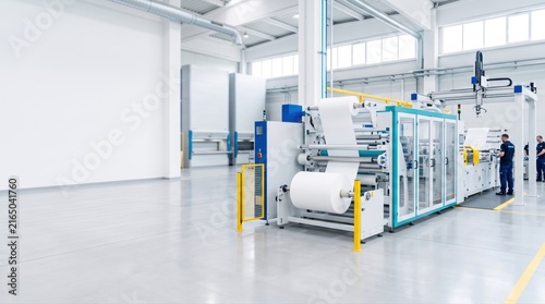 Modern Industrial Manufacturing Facility with Advanced Machinery for Production and Processing of Materials in a Clean and Organized Environment