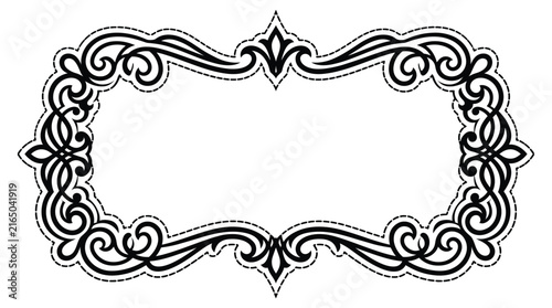 Foto Intricate ornamental decorative frame with symmetrical flourishes and vintage filigree border design