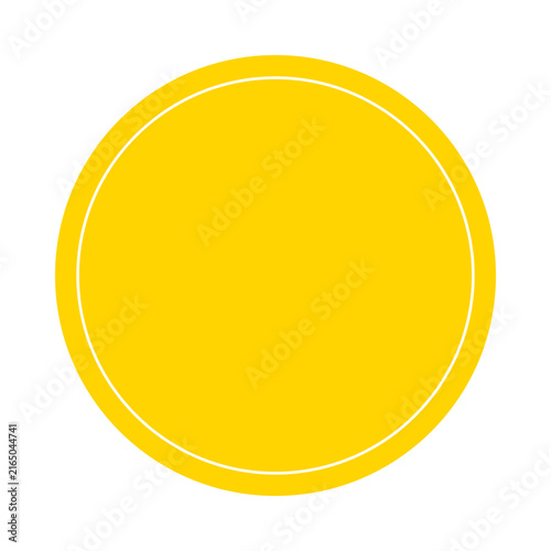 Yellow circular badge with white outline
