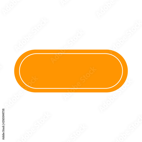 Blank orange rounded button with white border