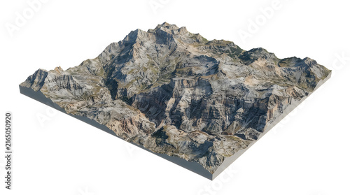 3d pixel art mountain landscape with reflection on water