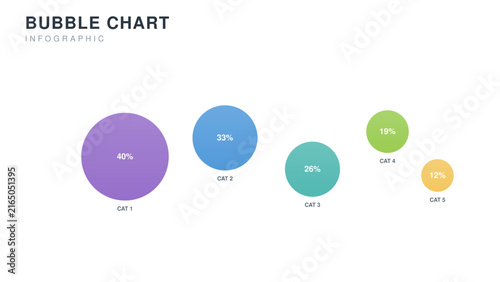 Foto Bubble chart infographic template for business presentation, vector diagram