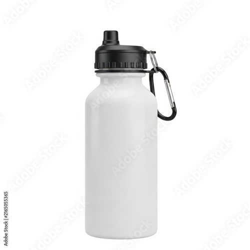 White water bottle with carabiner hook