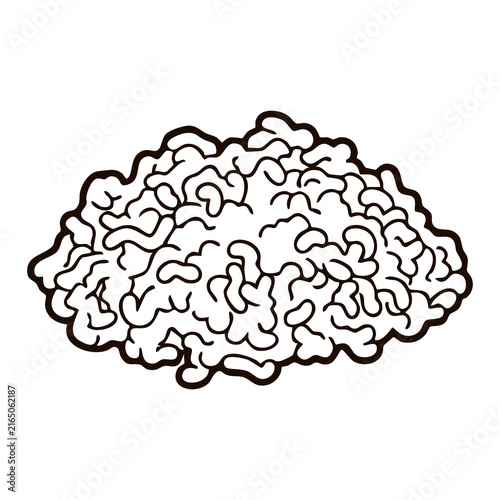 Minced Meat Pile Line Art - Raw Ground Beef Vector Illustration for Butcher Shop Menus, Cooking Recipes, and Food Packaging