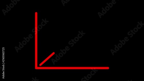 NEON Animated line business graph with arrow . business graph showing 3d arrow growth. s_226