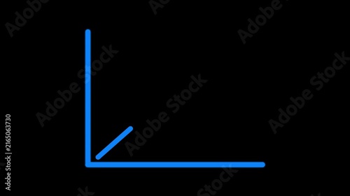NEON Animated line business graph with arrow . business graph showing 3d arrow growth. s_226