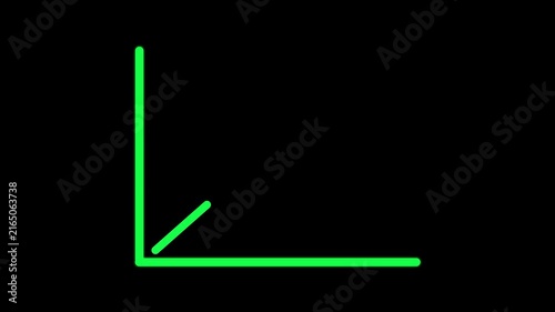 NEON Animated line business graph with arrow . business graph showing 3d arrow growth. s_226