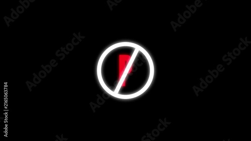 Animated no parking sign graphic design red black circle transportation traffic 4k ultra hd. No parking symbol motion graphics animation abstract red black circle road safety loop.
