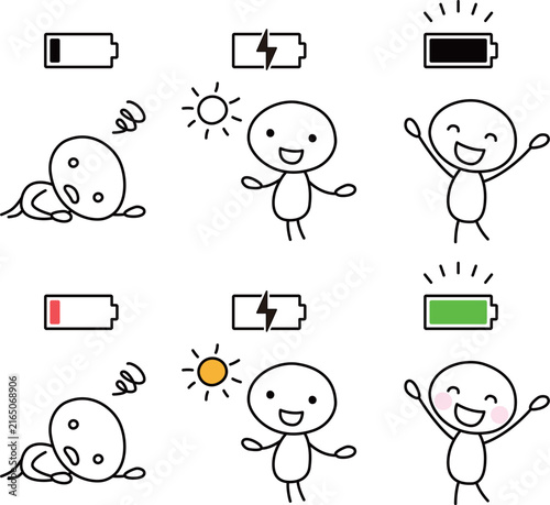 Vector illustration set for mental recharging