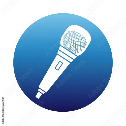 Spotlight icon with light rays on blue circle background