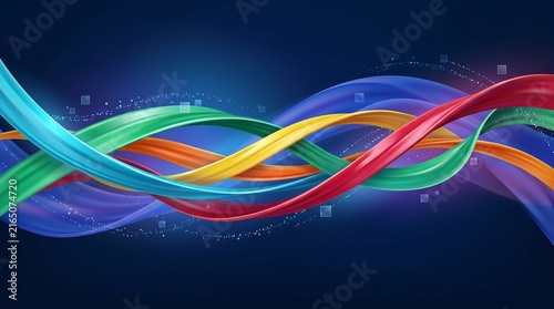 Abstract Dynamic Glowing Rainbow Wave Background