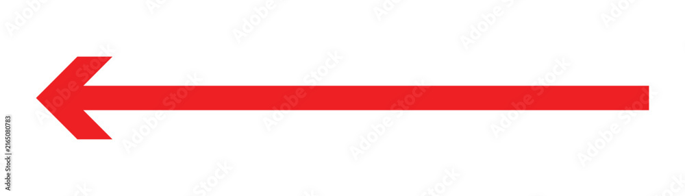 Obraz premium red long arrow icon based on white background.