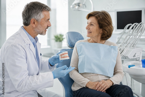 Dentist Discussing Treatment With Senior Patient